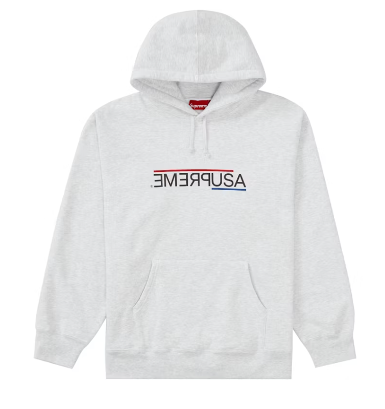 Supreme USA Hooded Sweatshirt Ash Grey
