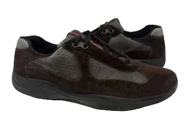 Prada America's Cup Low Brown Suede