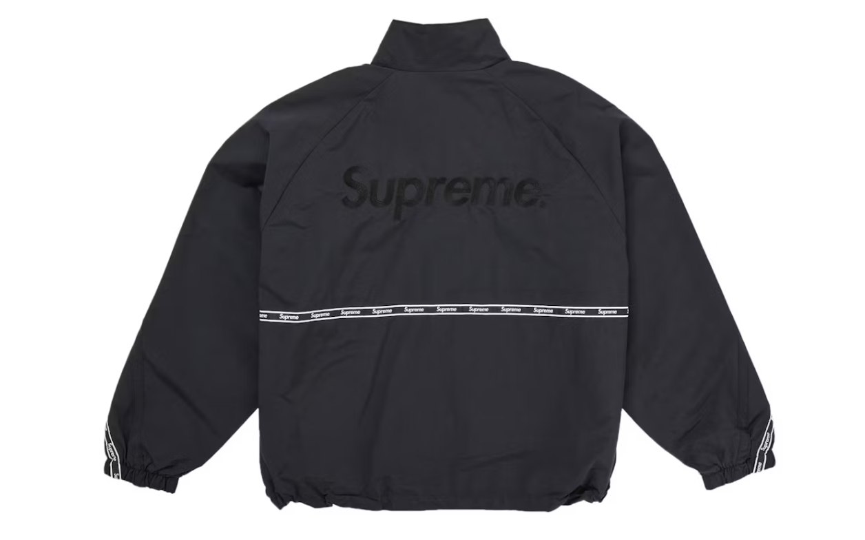 Supreme Logo Taping Track Jacket Black