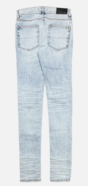 Amiri MX1 Iridescent Glitter Patch Jeans Light Vintage Indigo