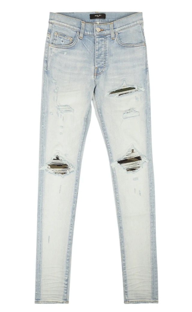 Amiri MX1 Camo Patch Jean Light Indigo