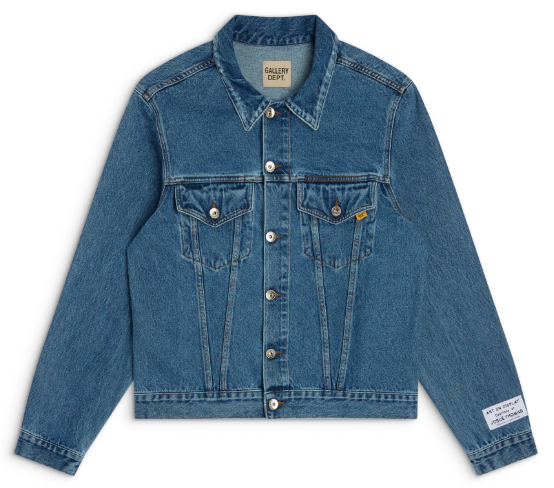 Gallery Dept. Logo-Print Denim Jacket Indigo Blue