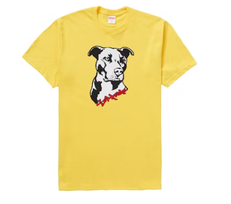 Supreme Pitbull Tee Acid Yellow