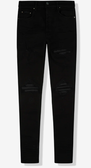 Amiri MX1 Black Cotton Patch Jeans Black