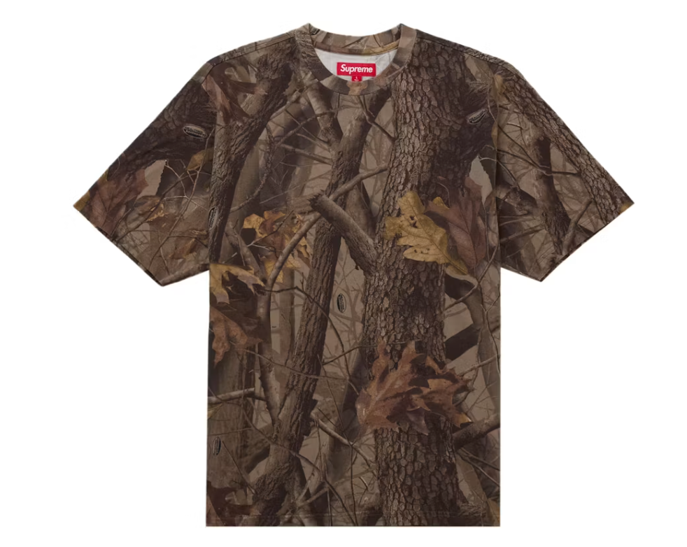 Supreme Rhinestone Script S/S Top Realtree Hardwoods Camo