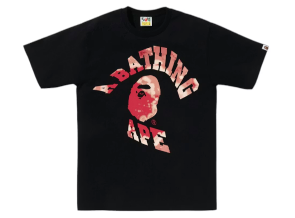 BAPE Tie Dye Twist College T-Shirt Black