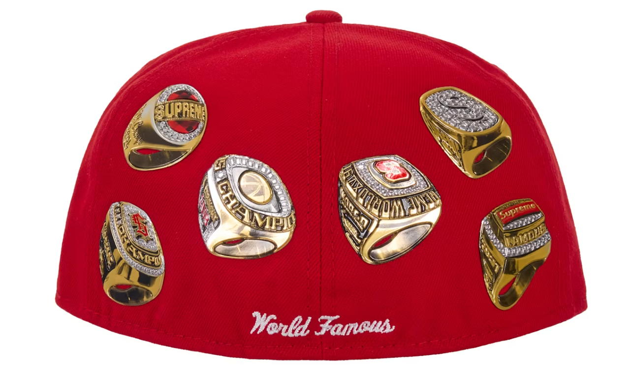 Supreme Rings Box Logo New Era 59Fifty Fitted Hat Red