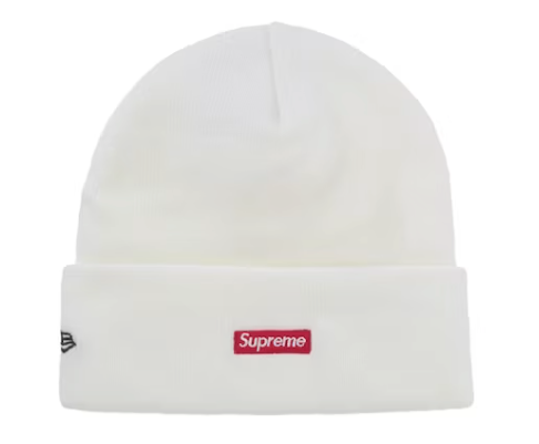 Supreme New Era Old English Beanie White