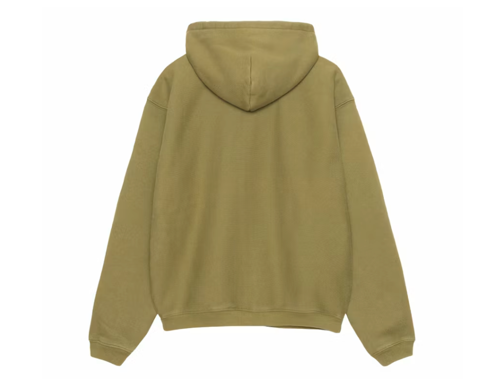 Stussy Outline Zip Hoodie Olive