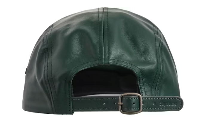 Supreme Leather Camp Cap Green