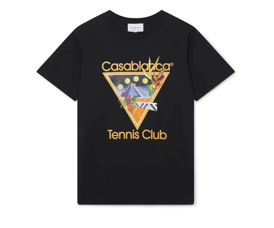 Casablanca Tennis Club Icon Cotton T-shirt Black