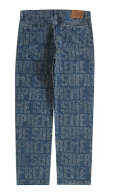 Supreme Needle Punch Regular Jean Washed Blue