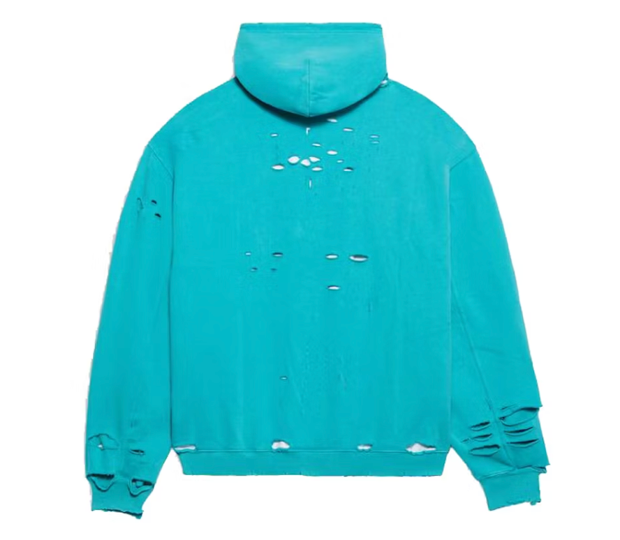 Balenciaga Caps Destroyed Hoodie Navy/White