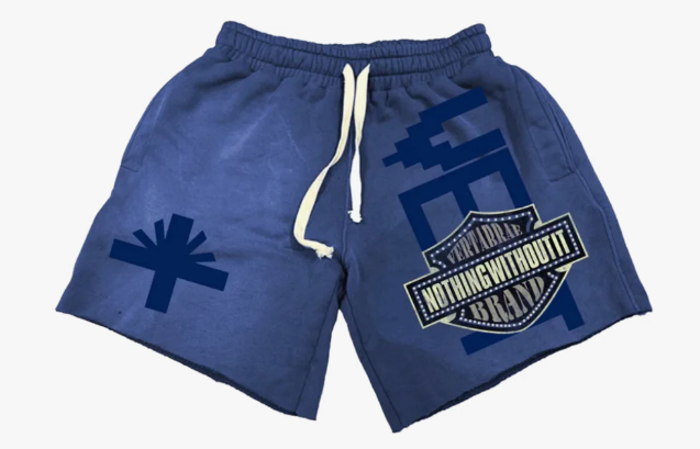 Vertabrae Blue Double Emblem Shorts