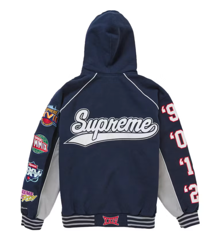 Supreme Playoffs Zip Up Hooded Sweatshirt Navy
