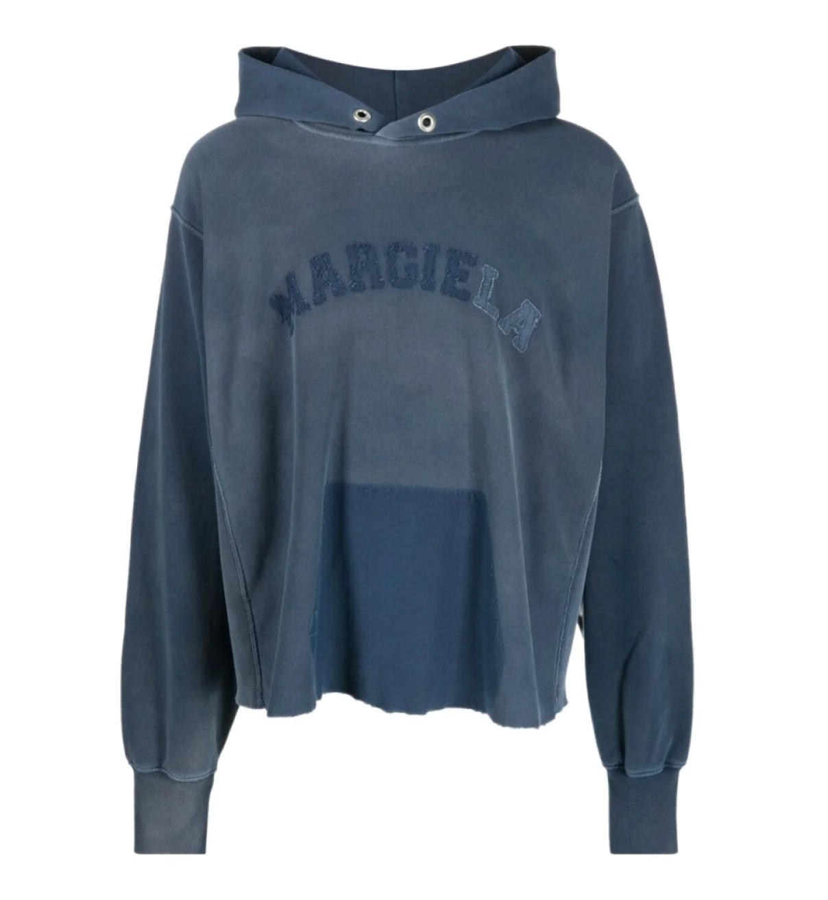 Maison Margiela Blue Raw Edge Hoodie Navy