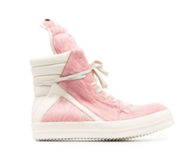 Rick Owens Geobasket Pink Pony Hair