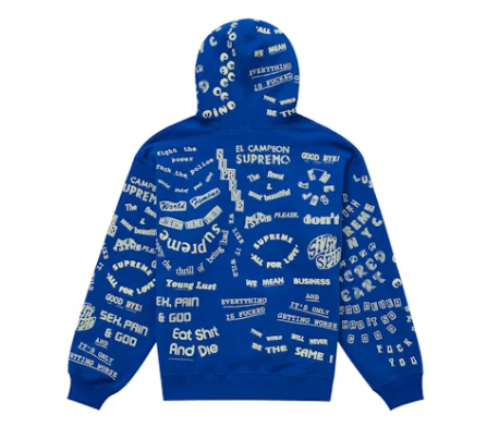 Supreme Too Deadly Hooded Sweatshirt Blue