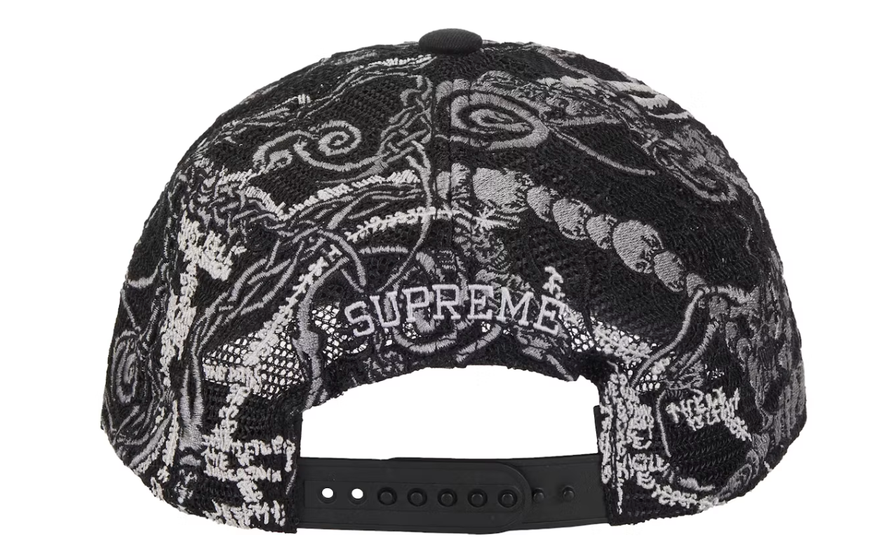 Supreme Wombat Embroidered Mesh Back 6-Panel Black