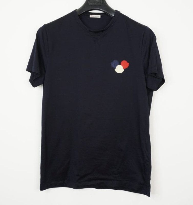 Moncler Maglia Tri Logo T-Shirt Navy