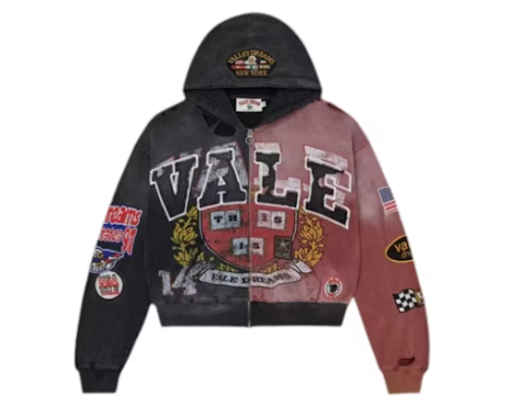 Vale Forever Two Face Zip Up Hoodie Red Black