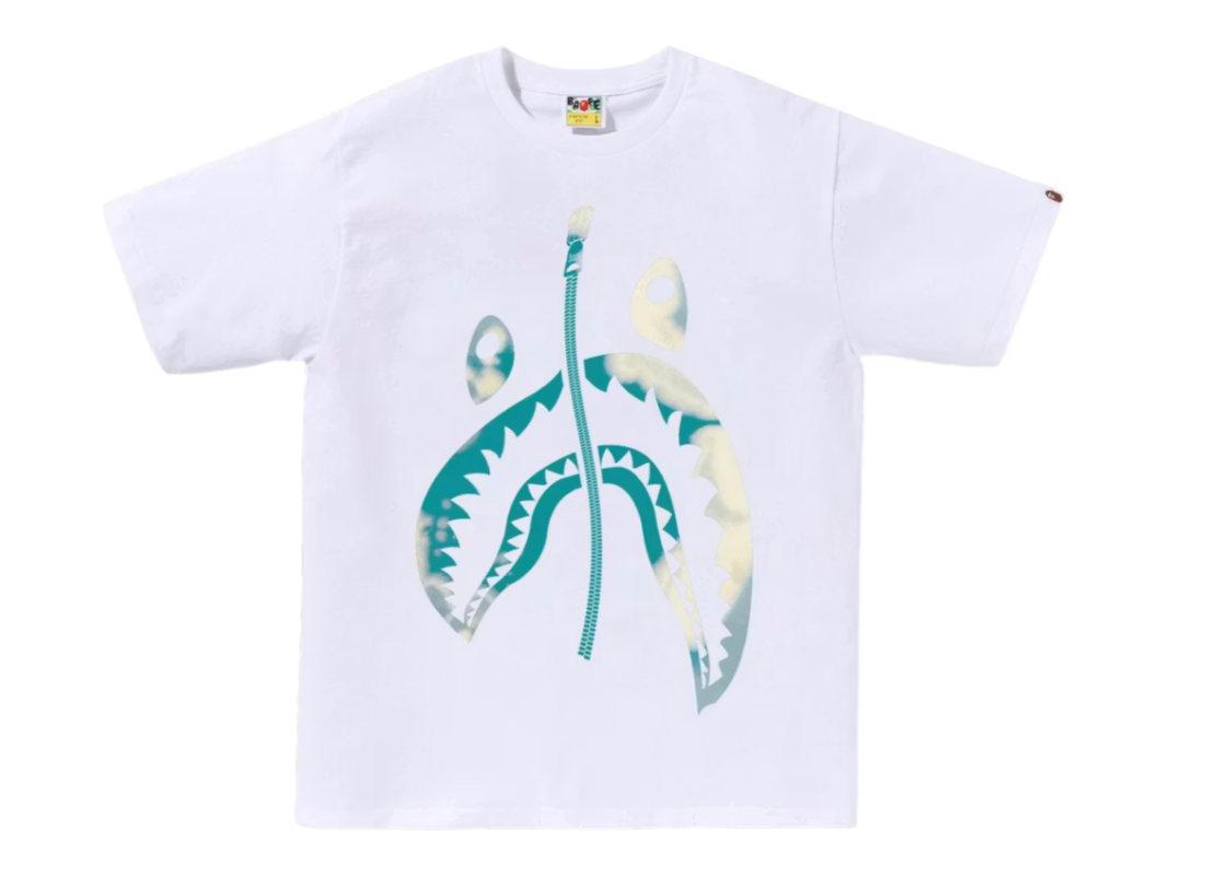 BAPE Tie Dye Twist Shark Tee White