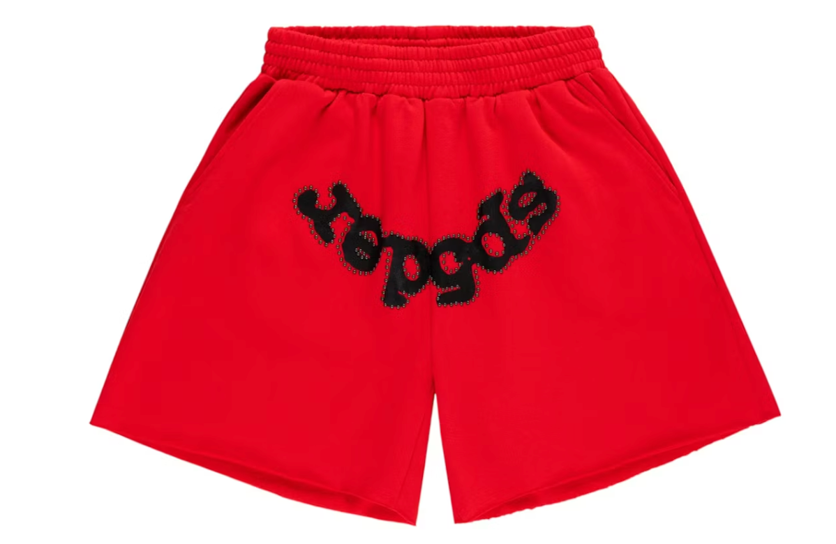 Sp5der OG Studded Sweatshort Red