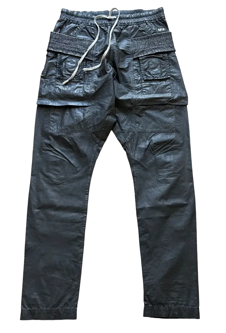 Rick Owens DRKSHDW Wax Creatch Cargo Drawstring Pants Black