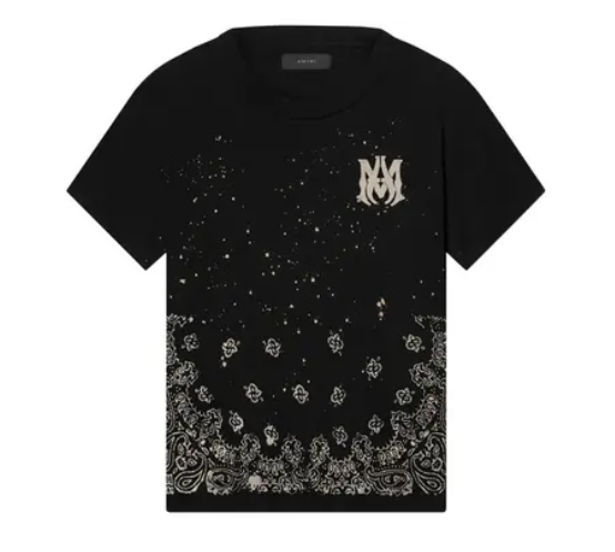 Amiri Bandana Bleach Tee Black