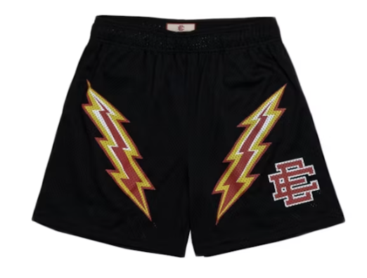 Eric Emanuel EE Basic/Core Lightning Bolt Short Black/Yellow/Red