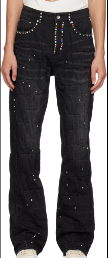 Who Decides War SSENSE Exclusive Stud Cinched Jeans Black