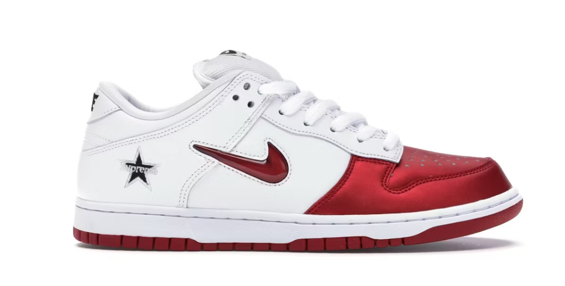 Nike SB Dunk Low Supreme Jewel Swoosh Red