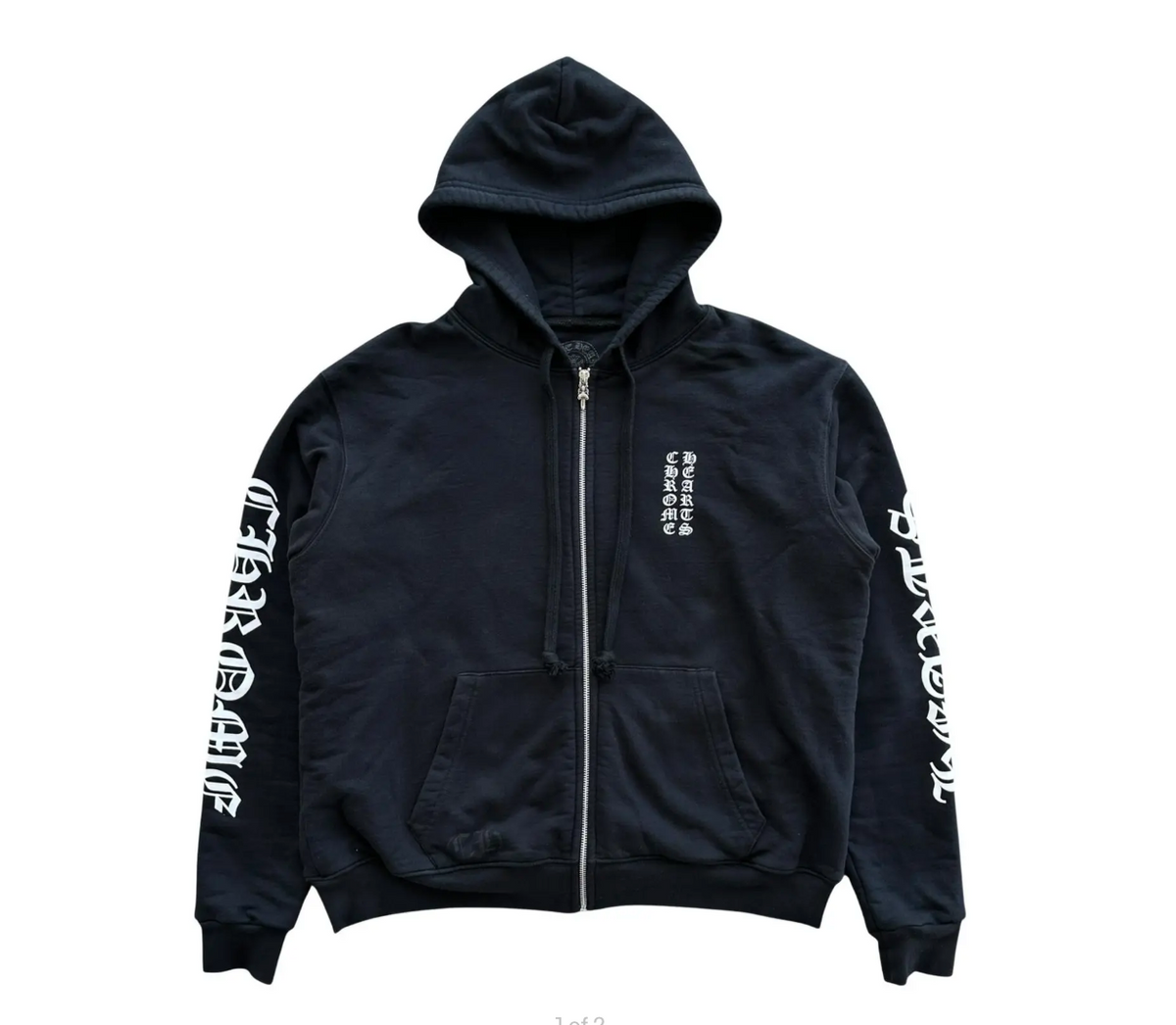 Chrome Hearts Vertical Logo Thermal Lined Zip Up Black