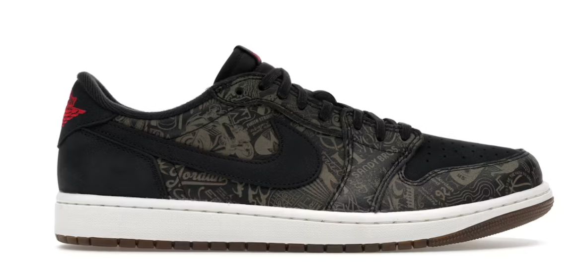 Jordan 1 Retro Low OG Laser Black University Red