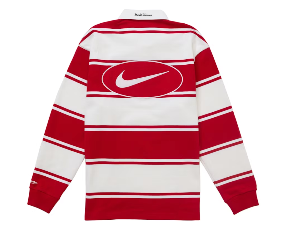Supreme Nike Stripe Rugby Red