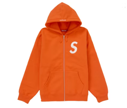 Supreme S Logo Zip Up Hooded Sweatshirt (FW24) Bright Orange