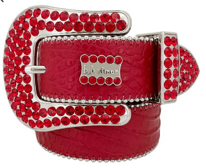 b.b.simon Belt Red Croc Leather