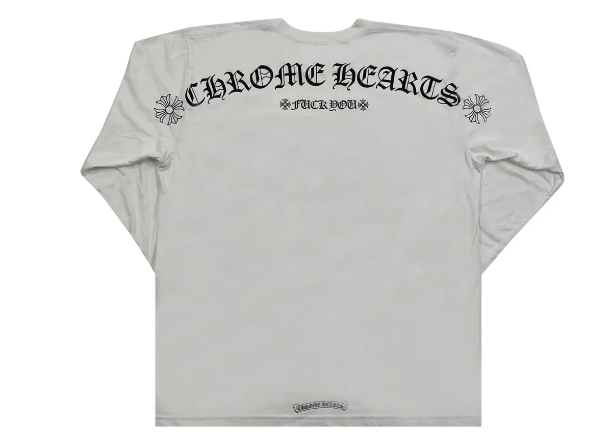 Chrome Hearts Script Logo Fuck You Long Sleeve White