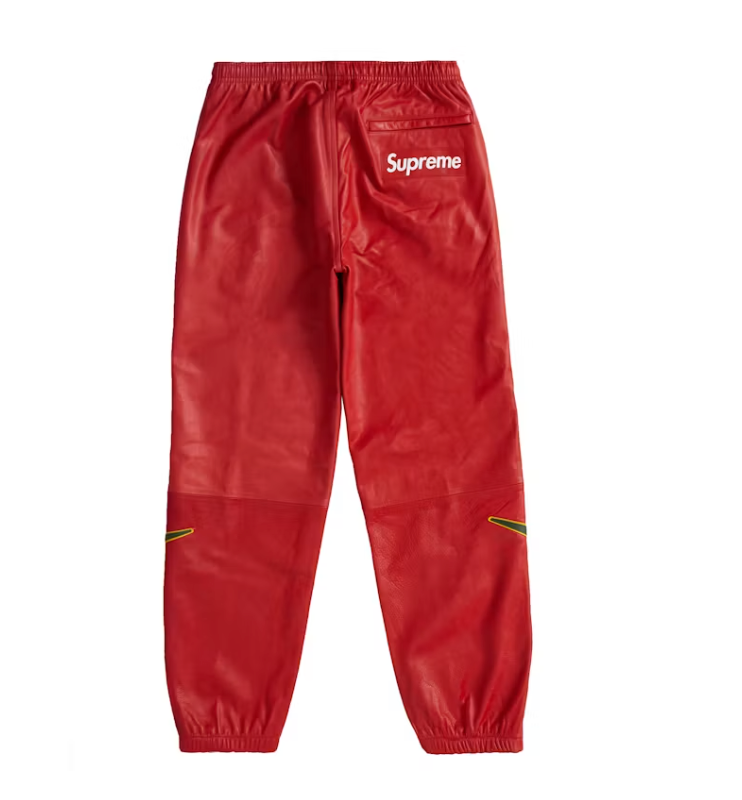 Supreme Nike Leather Warm Up Pant Red