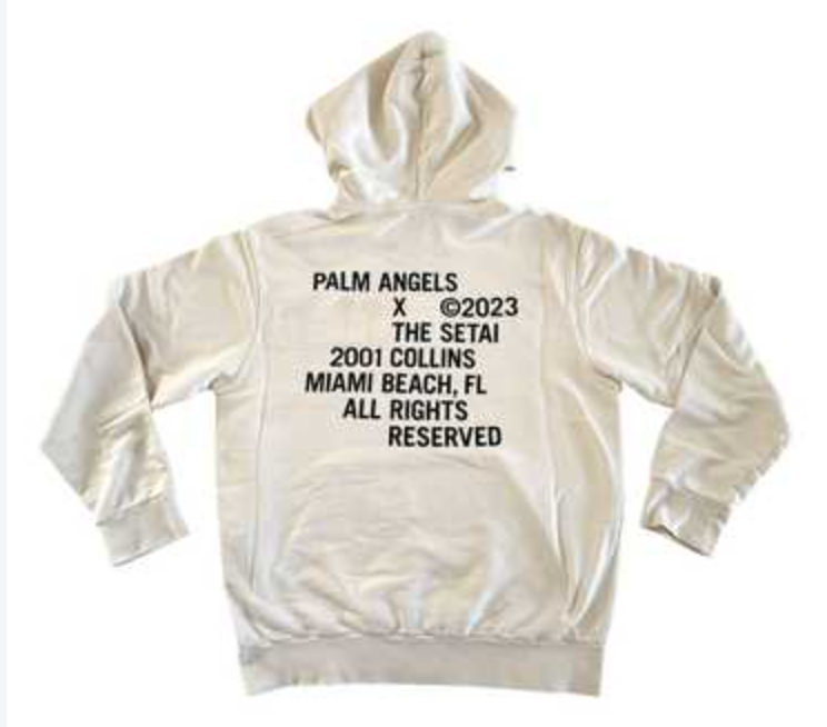 Palm Angels x The Setai Hotel Miami Beach Hoodie Grey