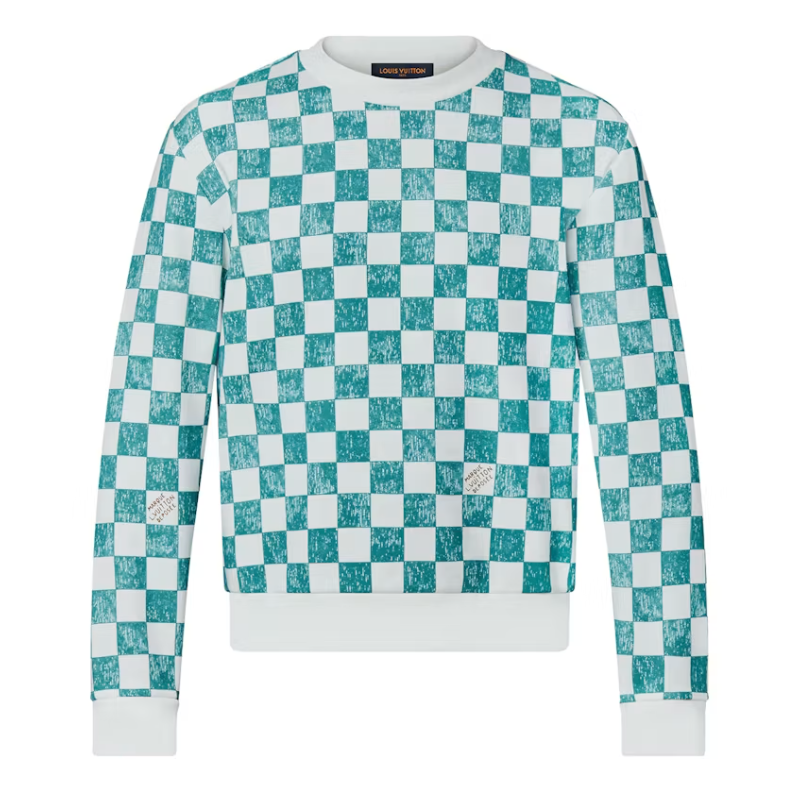 Louis Vuitton Damier Printed Crewneck Ocean