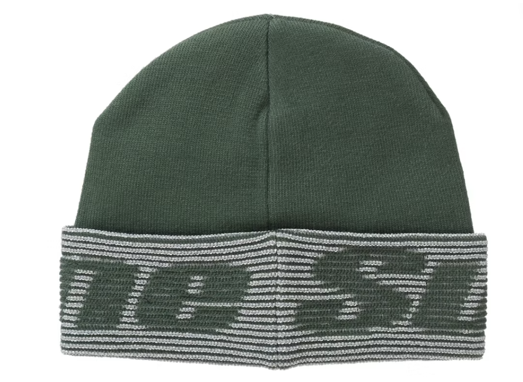 Supreme Reflective Jacquard Beanie Dark Green