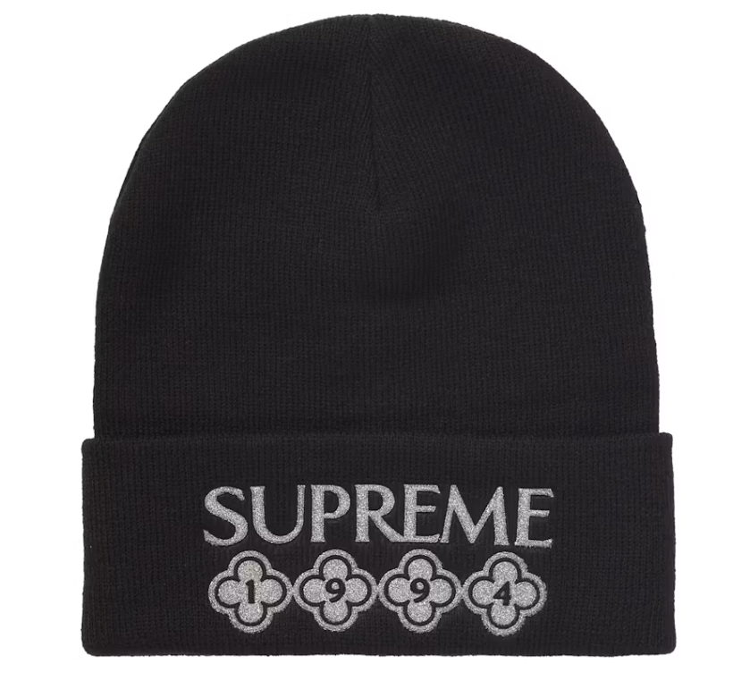 Supreme Glitter Beanie Black