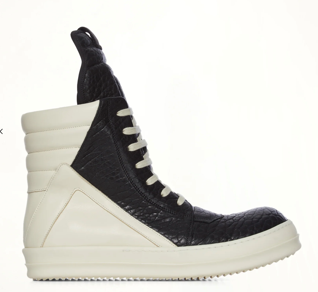Rick Owens Geobasket Heel Sneaker Black/Milk
