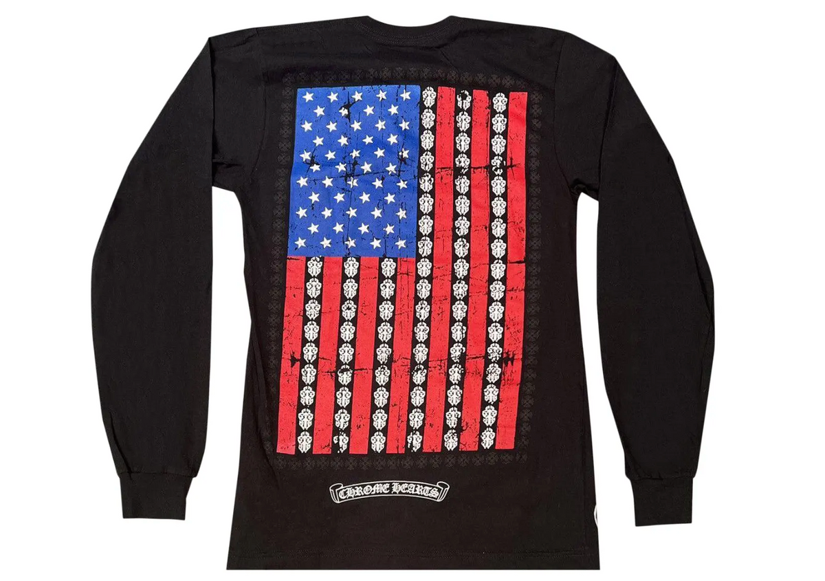 Chrome Hearts USA Flag Long-Sleeve Black