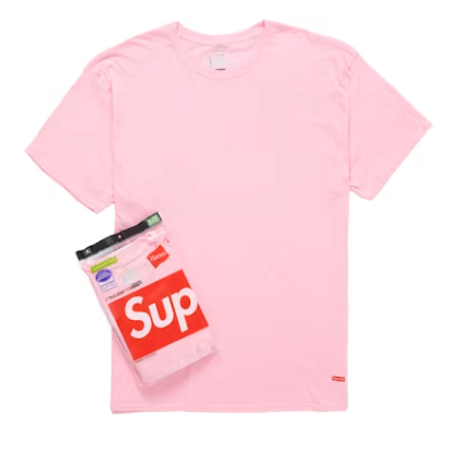 Supreme Hanes Tagless Tees (2 Pack) Pink