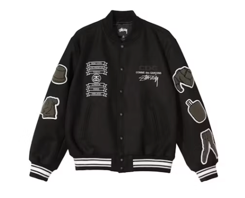 Comme des Garcons x Stussy Varsity Jacket Black