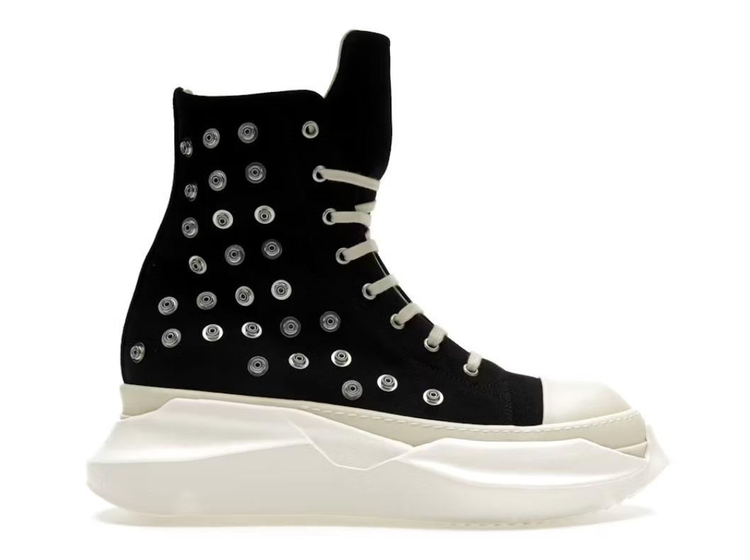 Rick Owens DRKSHDW Abstract Sneaks Studded Eyelets Black Milk