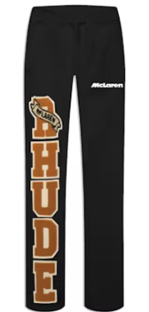 Rhude McLaren Chenille Patch Lounge Pant Black