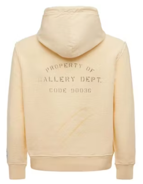 Gallery Dept. Lanvin Logo Washed Cotton Relaxed Hoodie Beige